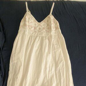 Ava & Viv Ivory Embroidered Boho Maxi Dress Spaghetti Strap